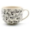Janelle Imports Latte Cup 16 Oz In Modern Gray & Black