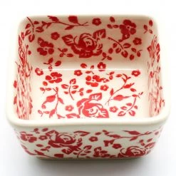 Janelle Imports Tiny Sq. Bowl 8 Oz In Antique Red