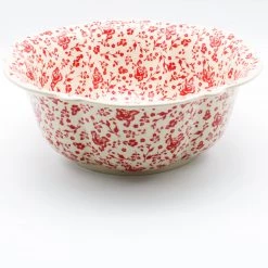 Janelle Imports Lg Retro Bowl In Antique Red