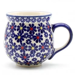 Janelle Imports Lady's Cup 10.5 Oz In Flowers On White