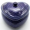 Janelle Imports Heart Covered Server 2 Qt In Blue Elegance