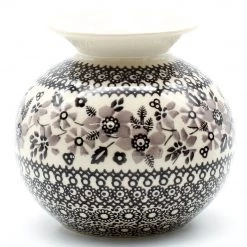 Janelle Imports Round Vase In Gray & Black