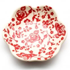 Janelle Imports Flower Plate In Antique Red