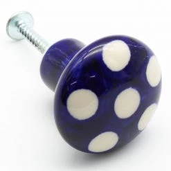 Janelle Imports Drawer Pull In White Polka-Dot