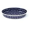 Janelle Imports Sm Oval Baker W/Handles In White Polka-Dot