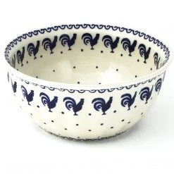Janelle Imports Scalloped Bowl 48 Oz In Blue Roosters