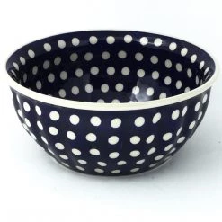 Janelle Imports Scalloped Bowl 48 Oz In White Polka-Dot