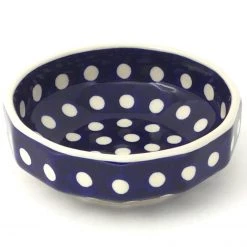 Janelle Imports Shallow Little Bowl 12 Oz In White Polka-Dot