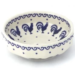 Janelle Imports Shallow Little Bowl 12 Oz In Blue Roosters
