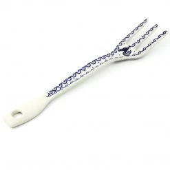 Janelle Imports Serving Fork 12" In Blue Roosters