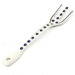 Janelle Imports Serving Fork 12" In Blue Polka-Dot