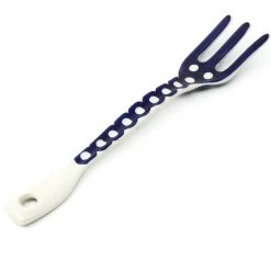 Janelle Imports Serving Fork 12" In White Polka-Dot