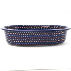 Janelle Imports Lg Oval Baker In Multi-Colored Dots