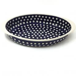 Janelle Imports Md Oval Baker W/Handles In White Polka-Dot