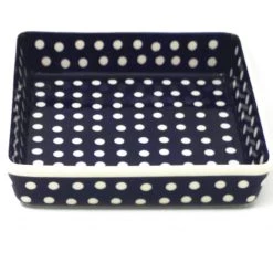 Janelle Imports Square Baker In White Polka-Dot