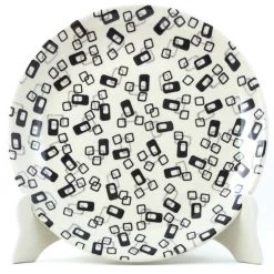 Janelle Imports Luncheon Plate In Modern Gray & Black