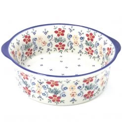 Janelle Imports Deep Round Baker In Delicate Flowers