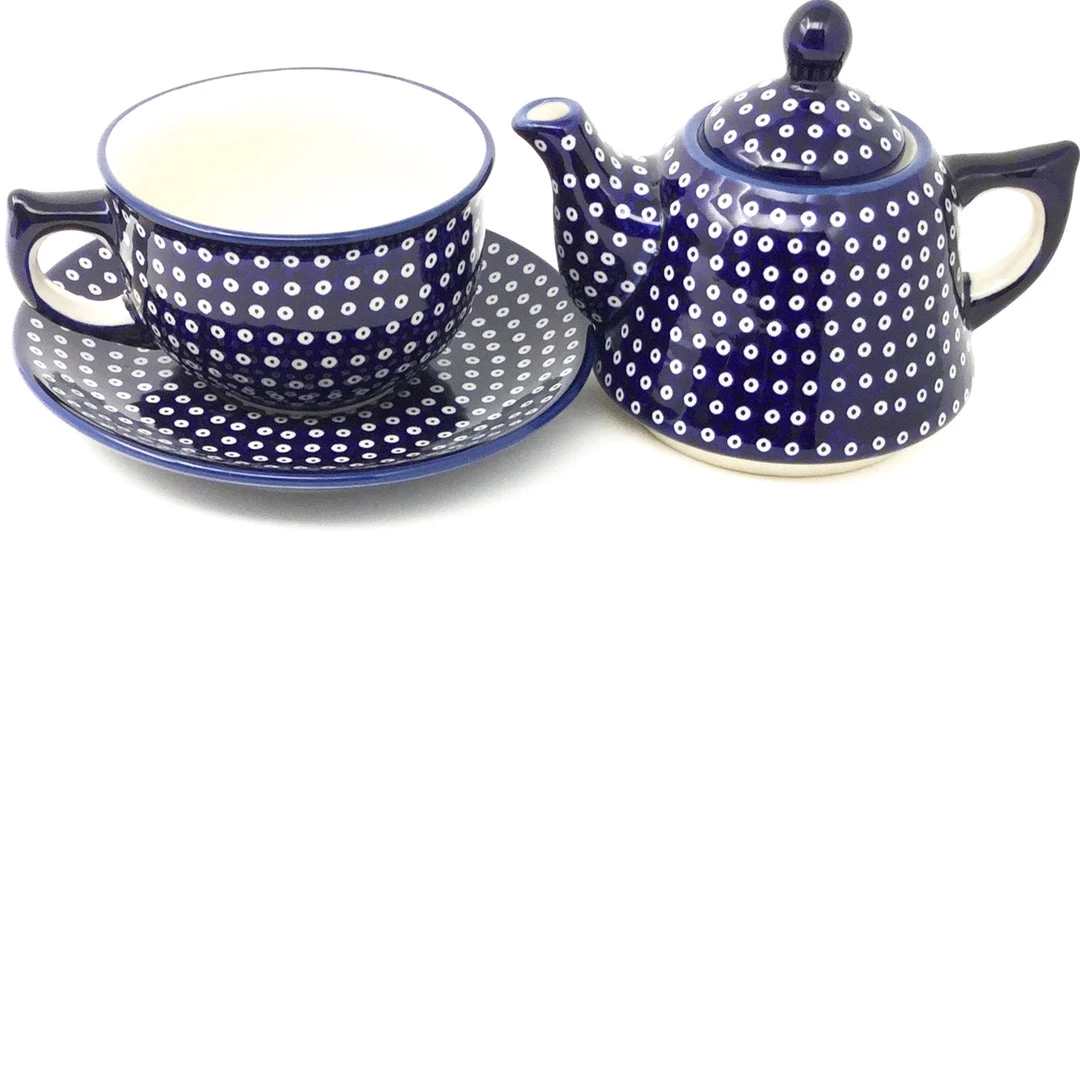 Janelle Imports Teapot W/Cup & Saucer In Blue Elegance 4 Janelle Imports Teapot W/Cup & Saucer In Blue Elegance