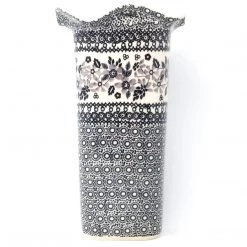 Janelle Imports Fluted Vase In Gray & Back