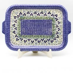 Janelle Imports Tray W/Handles In Alpine Blue