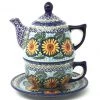 Janelle Imports Teapot W/Cup & Saucer In Sunflowers