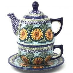 Janelle Imports Teapot W/Cup & Saucer In Sunflowers