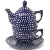 Janelle Imports Teapot W/Cup & Saucer In Blue Elegance 2 Janelle Imports Teapot W/Cup & Saucer In Blue Elegance