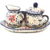 Janelle Imports Creamer & Sugar Set W/Tray In Summer Arrangement