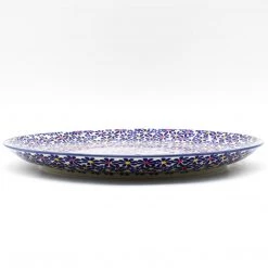 Janelle Imports Round Platter 12.5" In Flowers On White