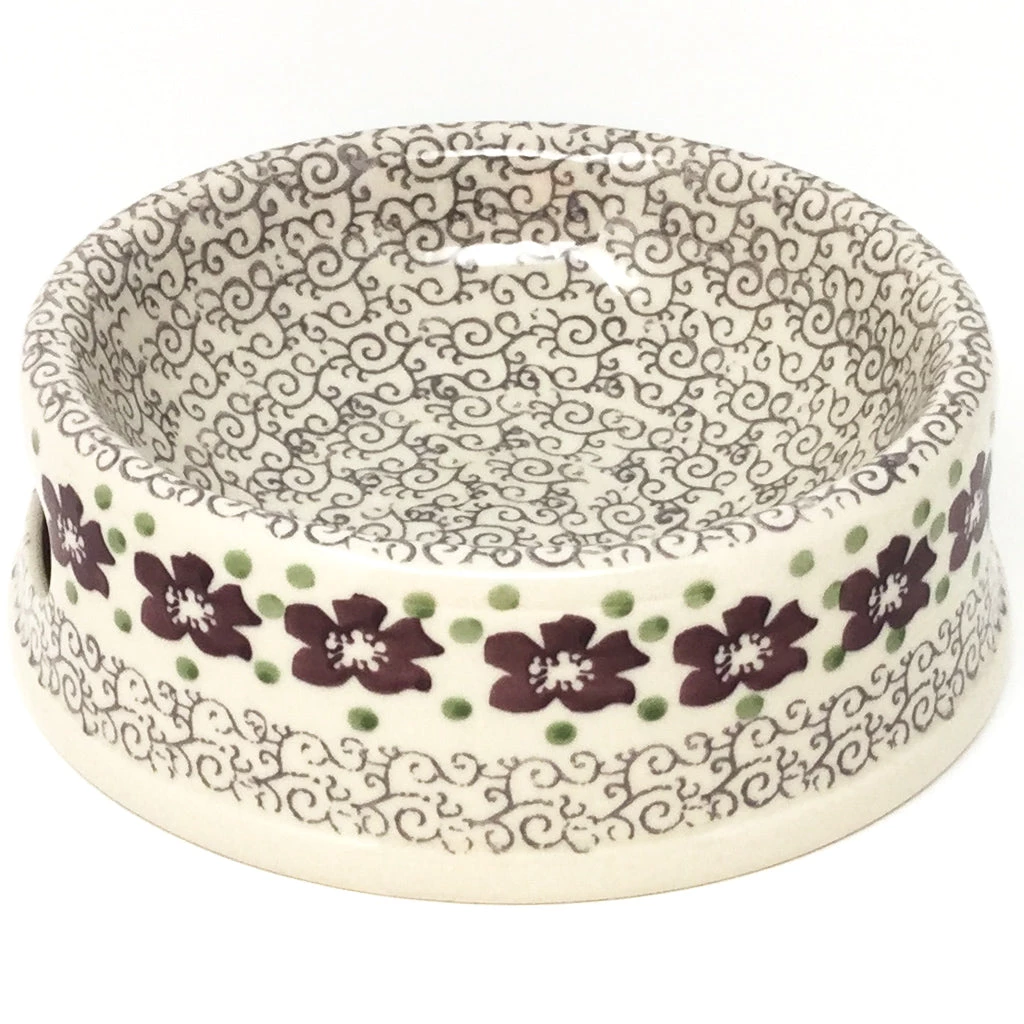 Janelle Imports Md Dog Bowl In Purple & Gray Flowers 3 Janelle Imports Md Dog Bowl In Purple & Gray Flowers