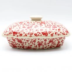 Janelle Imports Rect. Server W/Cover 2 Qt In Antique Red