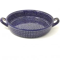 Janelle Imports Round Baker W/Handles In Blue Elegance
