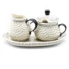 Janelle Imports Creamer & Sugar Set W/Tray In Black Elegance 2 Janelle Imports Creamer & Sugar Set W/Tray In Black Elegance