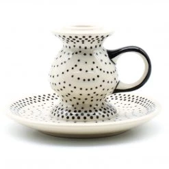 Janelle Imports Candle Holder W/Handle In Black Elegance