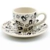 Janelle Imports Espresso Cup W/Saucer 2 Oz In Modern Gray & Black