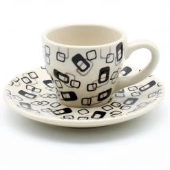 Janelle Imports Espresso Cup W/Saucer 2 Oz In Modern Gray & Black