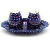 Janelle Imports Salt & Pepper Set W/Tray In Multi-Colored Dots 1 Janelle Imports Salt & Pepper Set W/Tray In Multi-Colored Dots