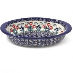 Janelle Imports Au Gratin Baker In Red Tulips