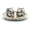 Janelle Imports Salt & Pepper Set W/Tray In Midnight Garden