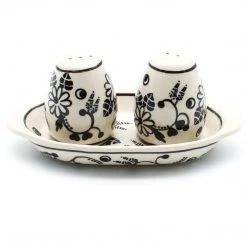 Janelle Imports Salt & Pepper Set W/Tray In Midnight Garden