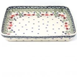 Janelle Imports Lg Rectangular Baker In Dill Flowers