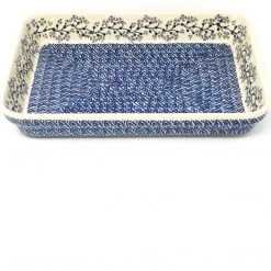 Janelle Imports Lg Rectangular Baker In Blue Meadow