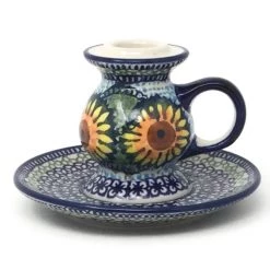 Janelle Imports Candle Holder W/Handle In Sunflowers