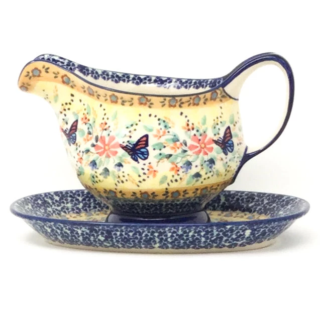 Janelle Imports Gravy Boat W/Tray 1 Qt In Butterfly Meadow 3 Janelle Imports Gravy Boat W/Tray 1 Qt In Butterfly Meadow
