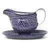 Janelle Imports Gravy Boat W/Tray 1 Qt In Blue Elegance