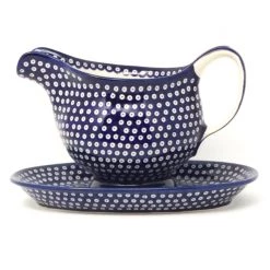 Janelle Imports Gravy Boat W/Tray 1 Qt In Blue Elegance