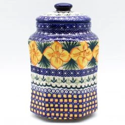 Janelle Imports Lg Airtight Canister In Daffodils
