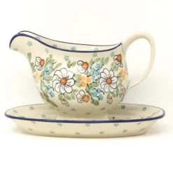Janelle Imports Gravy Boat W/Tray 1 Qt In Spectacular Daisy