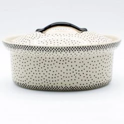 Janelle Imports Oval Server W/Cover 1 Qt In Black Elegance