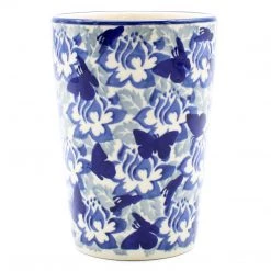 Janelle Imports Toothbrush Holder/Cup In Blue Butterfly